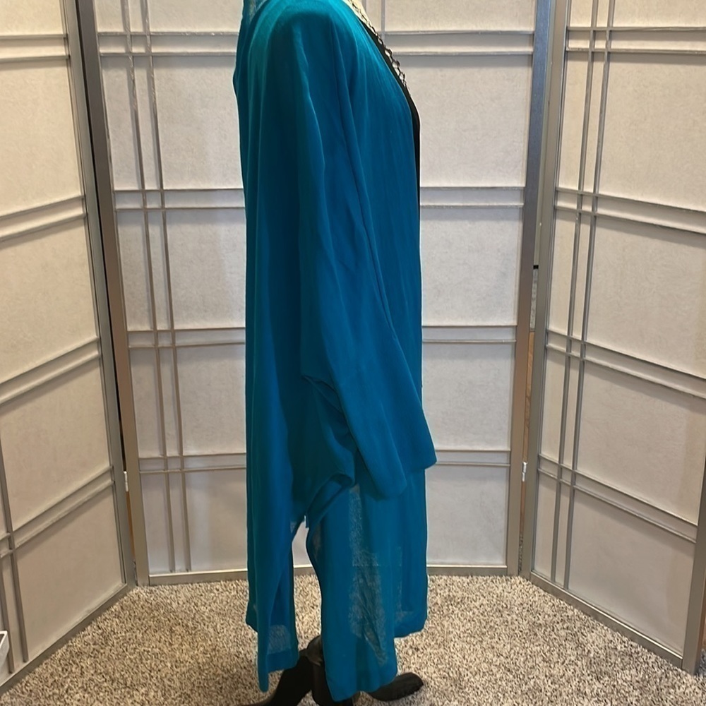 * Chico's Teal Open Cardigan Size 3 - Picture 3 of 5